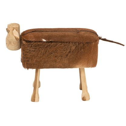 Stool Sheep Leather Brown/Natural J-Line