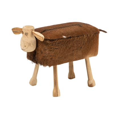 Stool Sheep Leather Brown/Natural J-Line