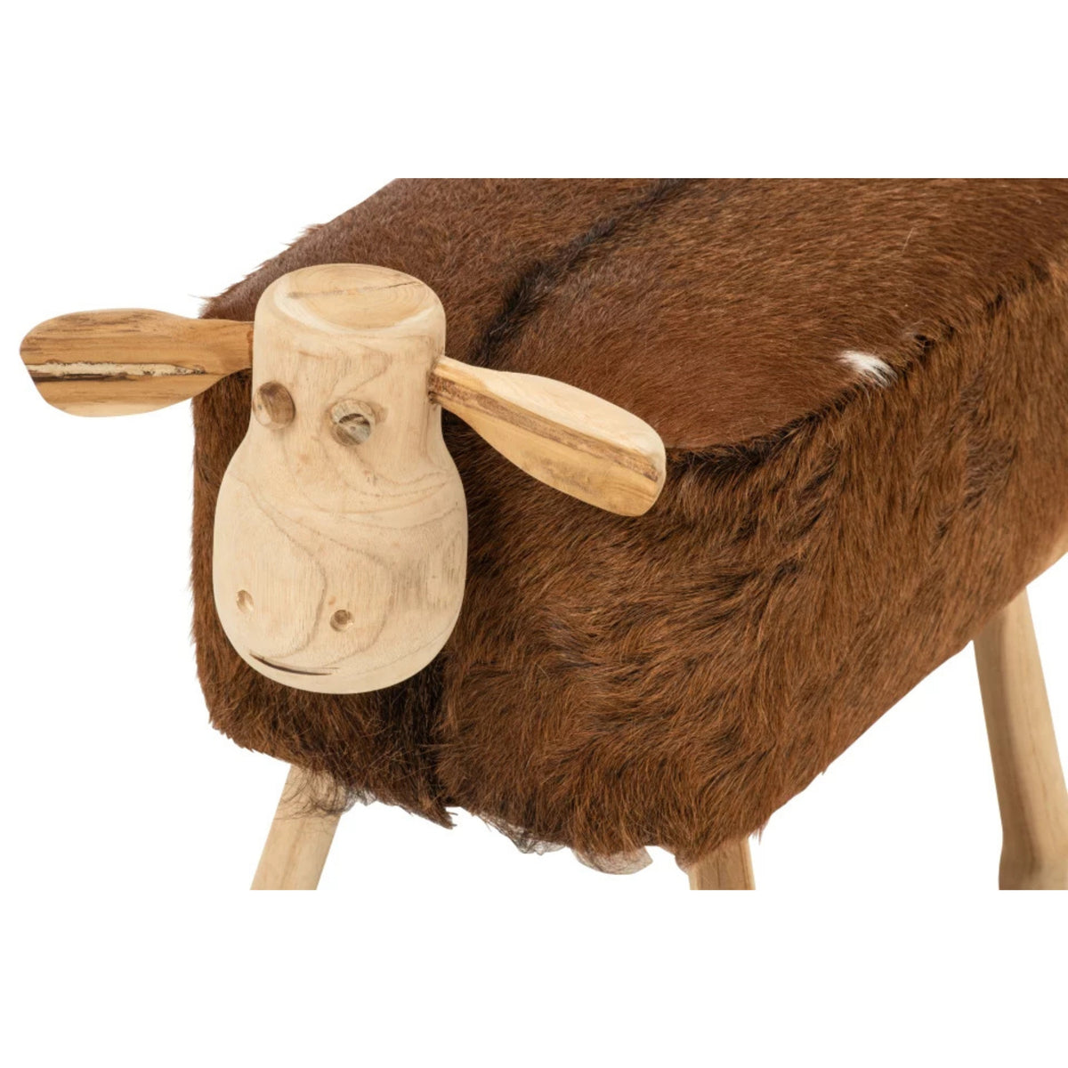 Stool Sheep Leather Brown/Natural J-Line