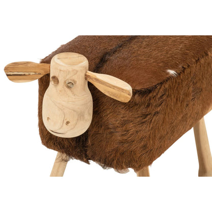 Stool Sheep Leather Brown/Natural J-Line