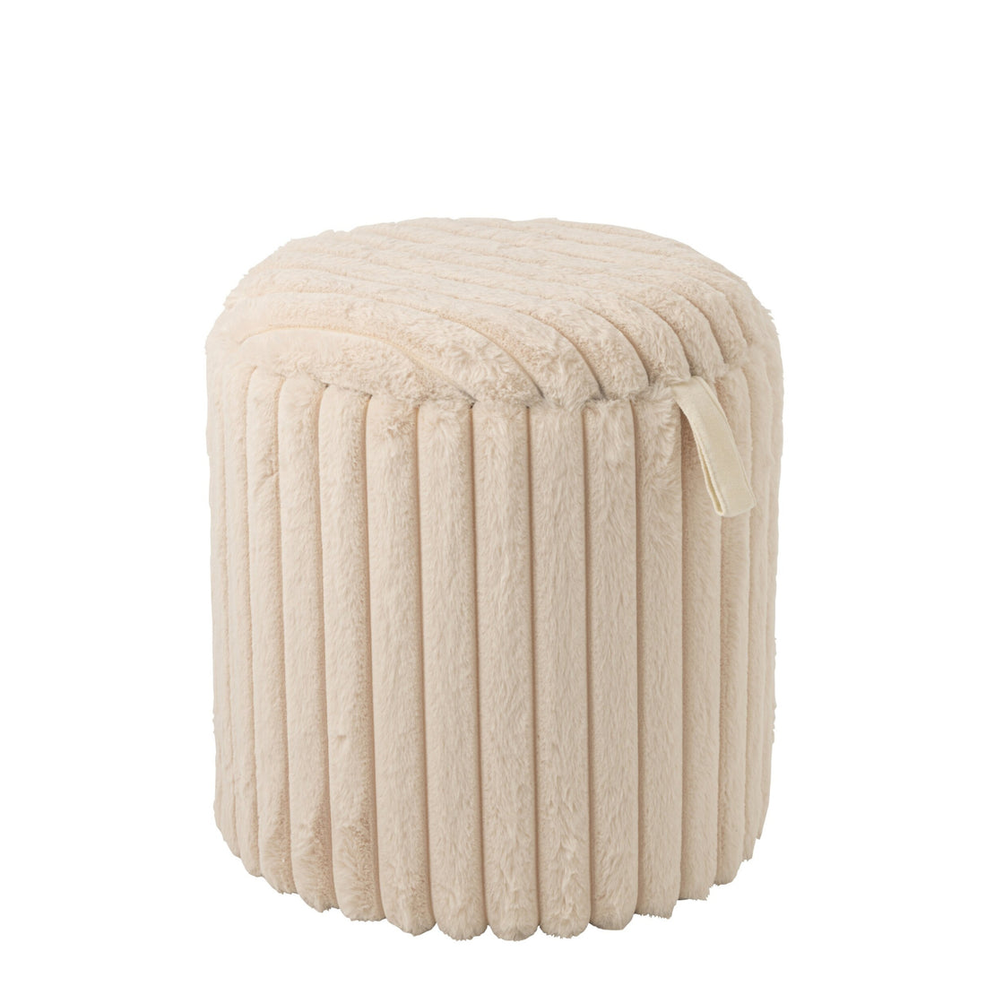 Pouf + Ribbed MDF Lid Beige J-Line