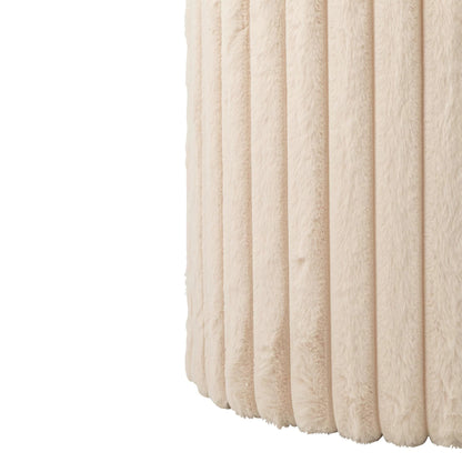 Pouf + Ribbed MDF Lid Beige J-Line