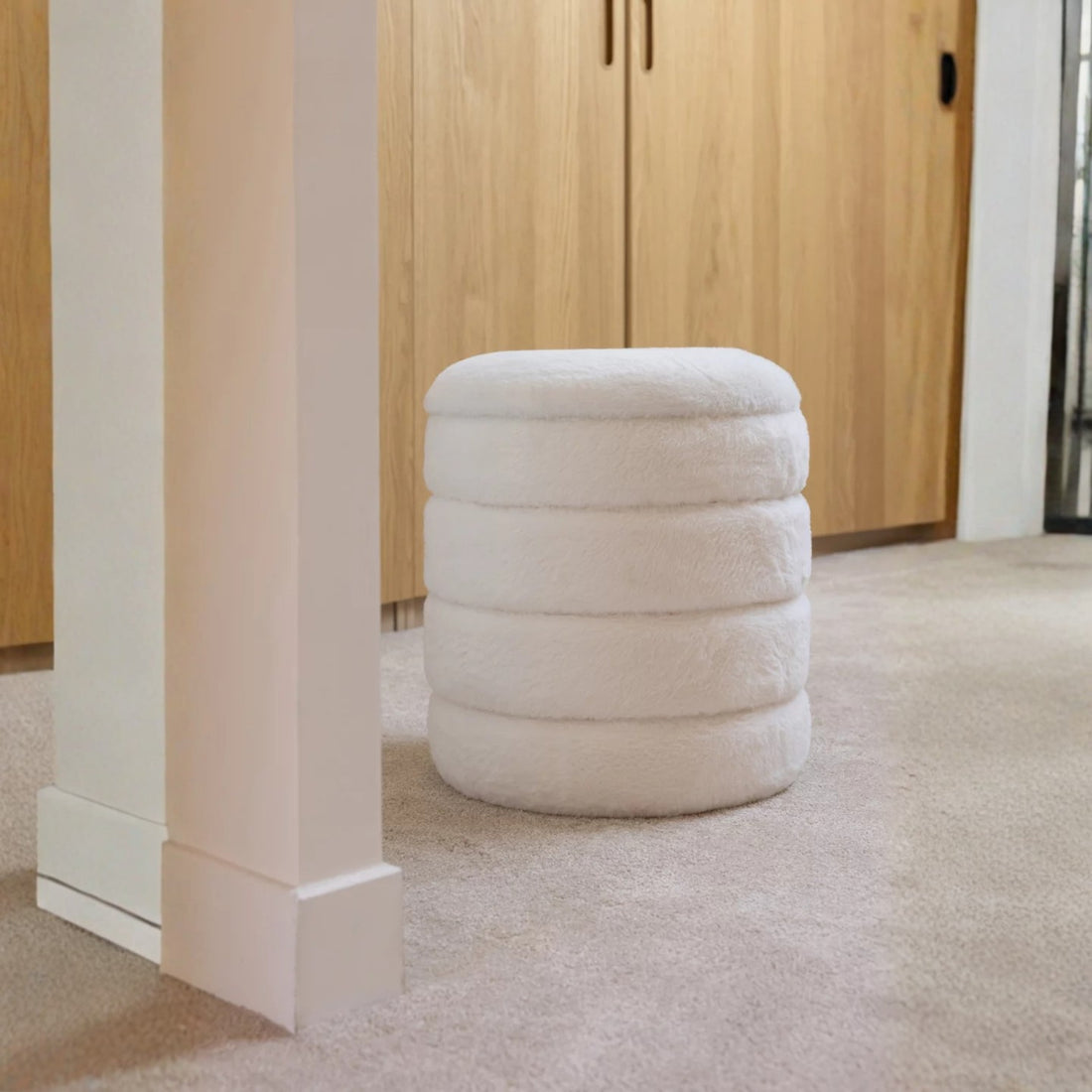 Pouf + Lid Mdf White J-Line