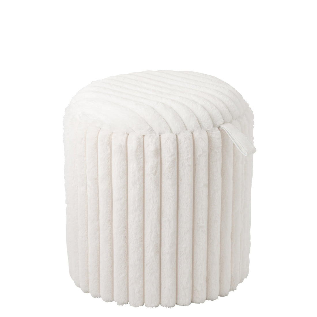 Pouf + Ribbed MDF Lid White J-Line