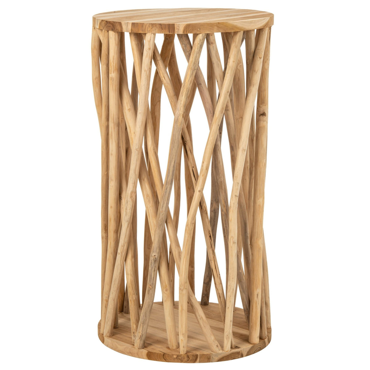 Branch Round Teak Wood Bar Table Natural J-Line