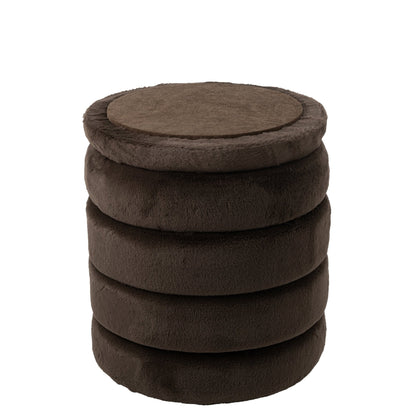 Pouf + Lid Mdf Dark Brown J-Line