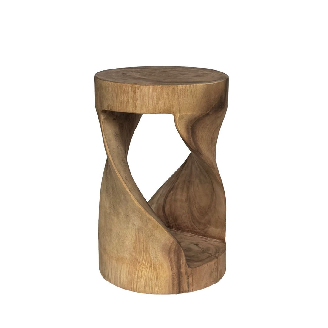 Suar Wood Stool Natural 45cm Livingfurn