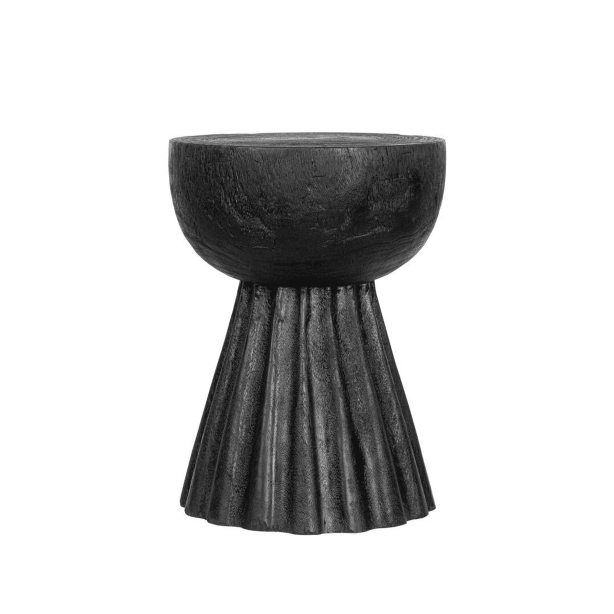 Trophy Stool Suar Wood Black Charred MUST Living