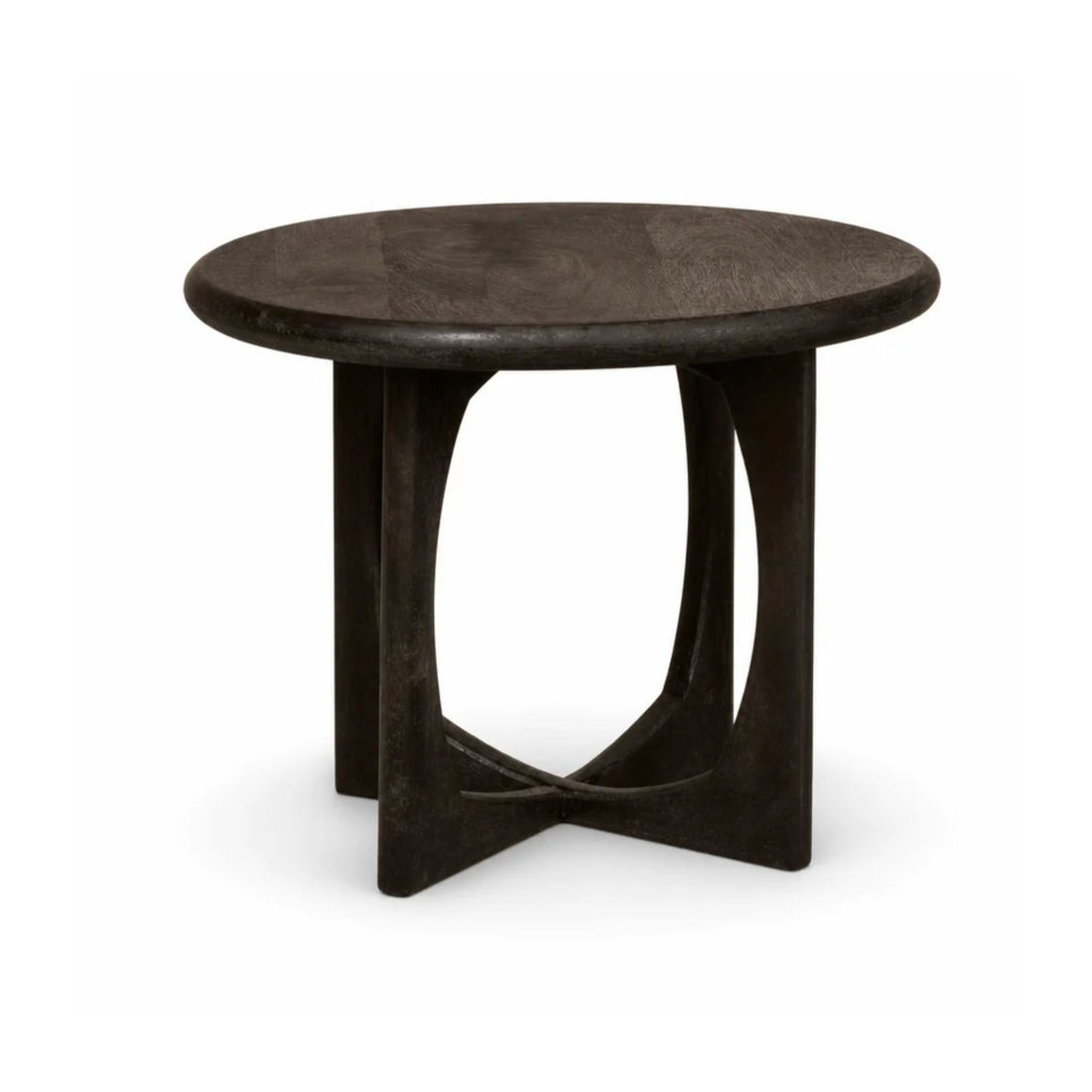 Side table Milou Mango wood Black 60cm Starfurn