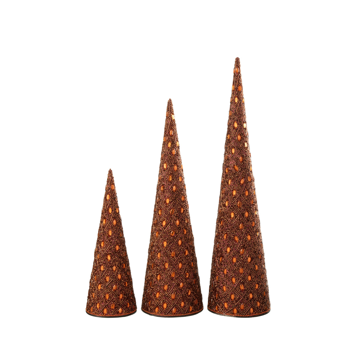 Cone Iron/Beads Dark Brown/Rust Brown Set of 3 J-Line