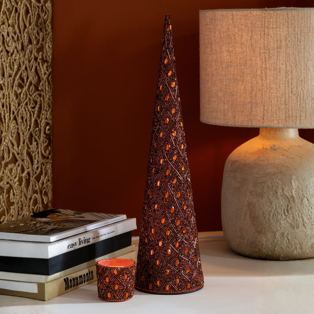 Cone Iron/Beads Dark Brown/Rust Brown Set of 3 J-Line