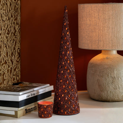 Cone Iron/Beads Dark Brown/Rust Brown Set of 3 J-Line