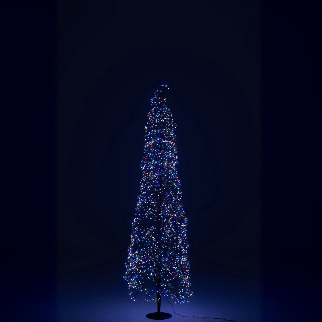 Christmas Tree Multicolor LED Lights Black Metal Large H180cm J-Line