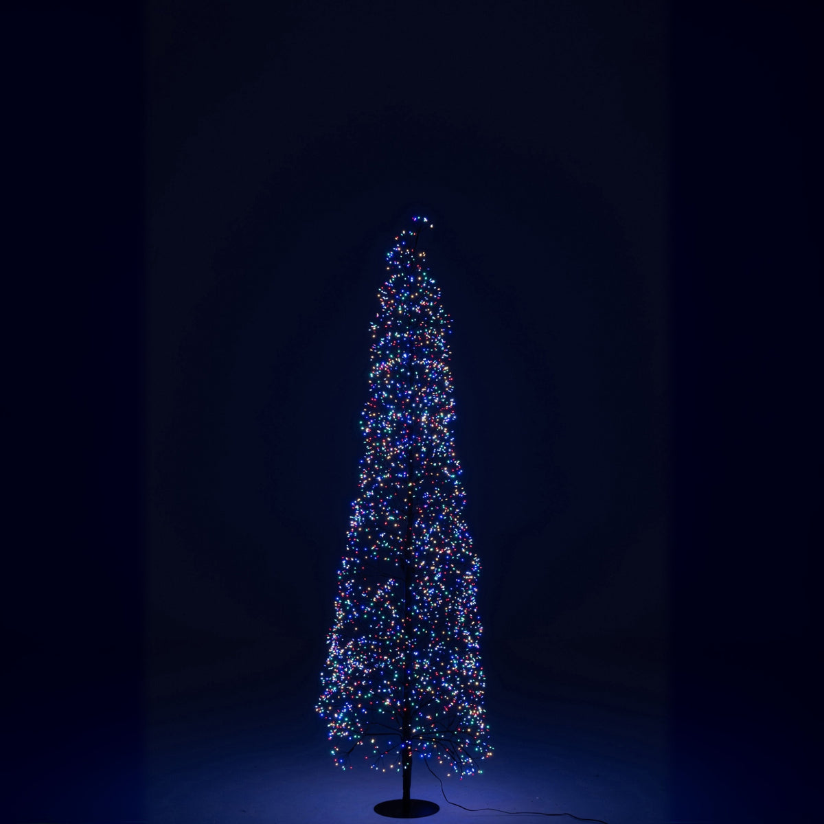 Christmas Tree Multicolor LED Lights Black Metal Large H180cm J-Line