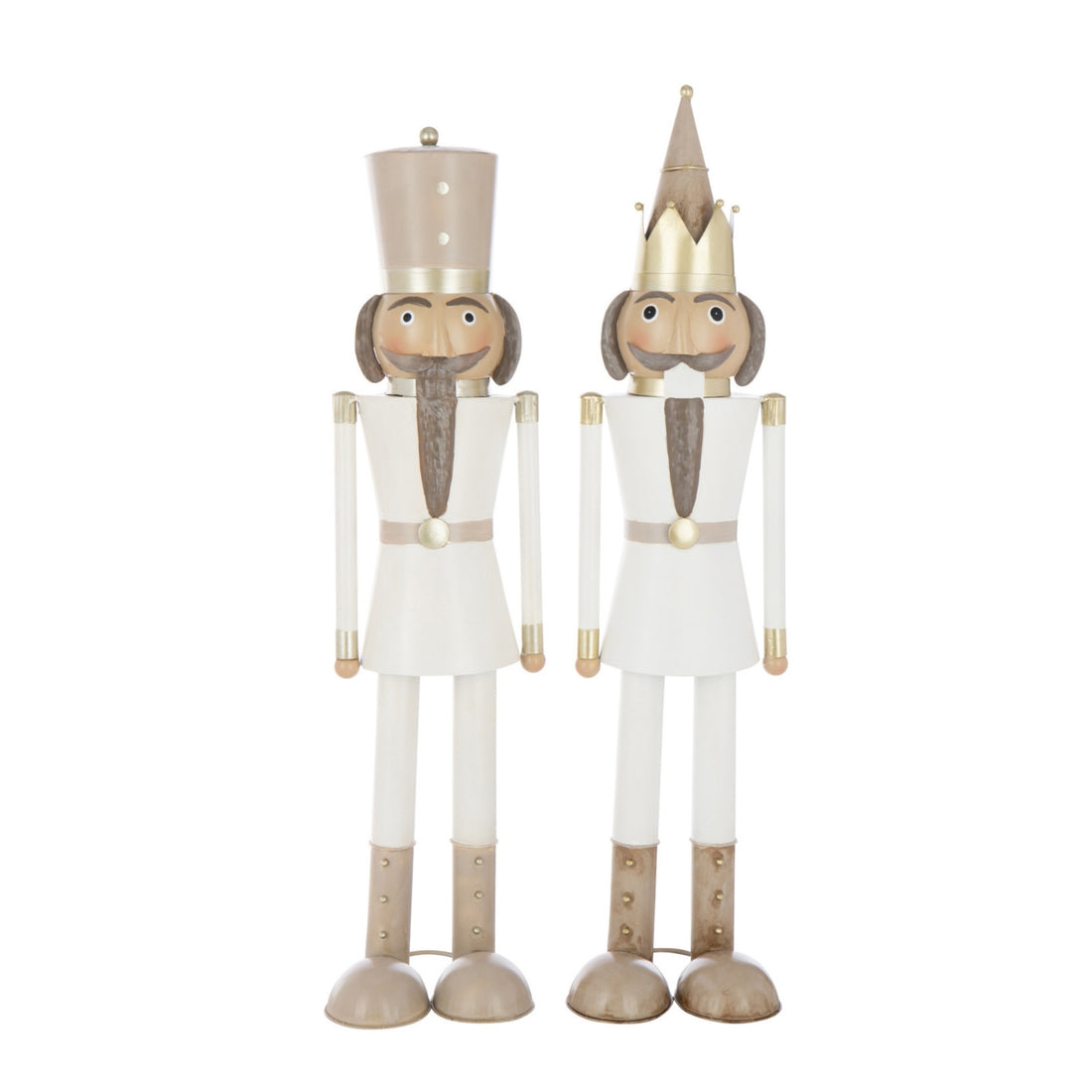 Nutcracker Moustache Metal Multicolor Large Set of 2 H66cm J-Line