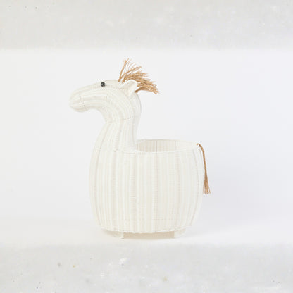 Plastic Horse Basket White J-Line