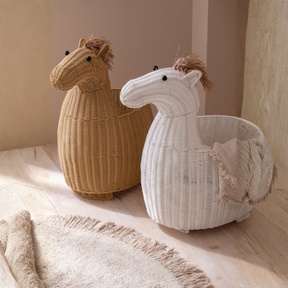 Plastic Horse Basket White J-Line