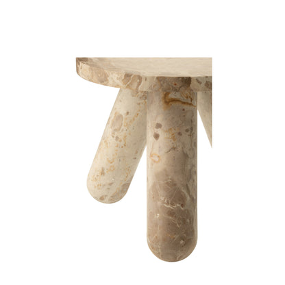Side Table Round Marble Beige J-Line