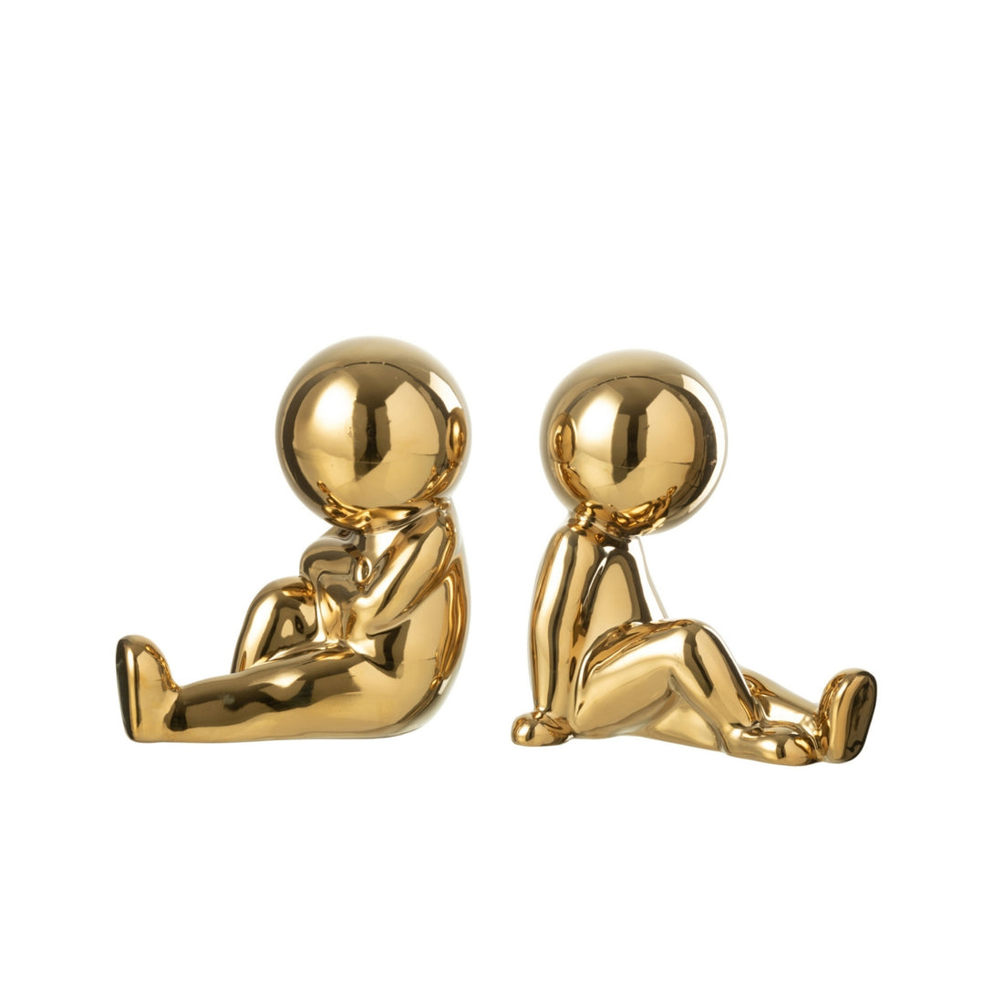 Bookends Marcel Stoneware Gold-Colored Set of 2 J-Line