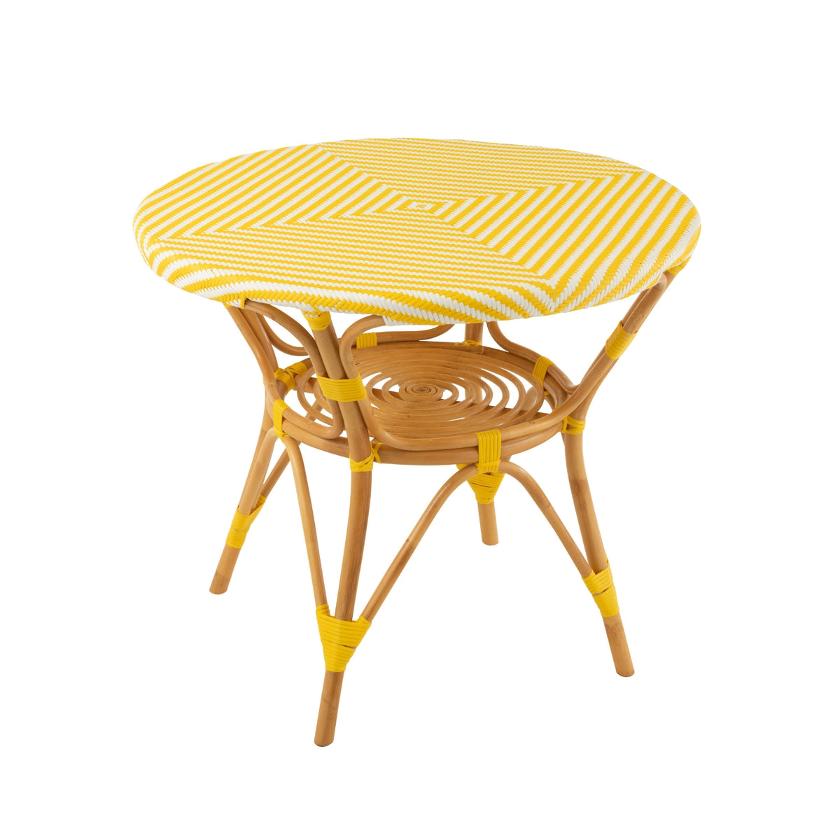 Dining Table Rattan Yellow/White J-Line