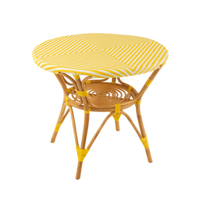 Dining Table Rattan Yellow/White J-Line