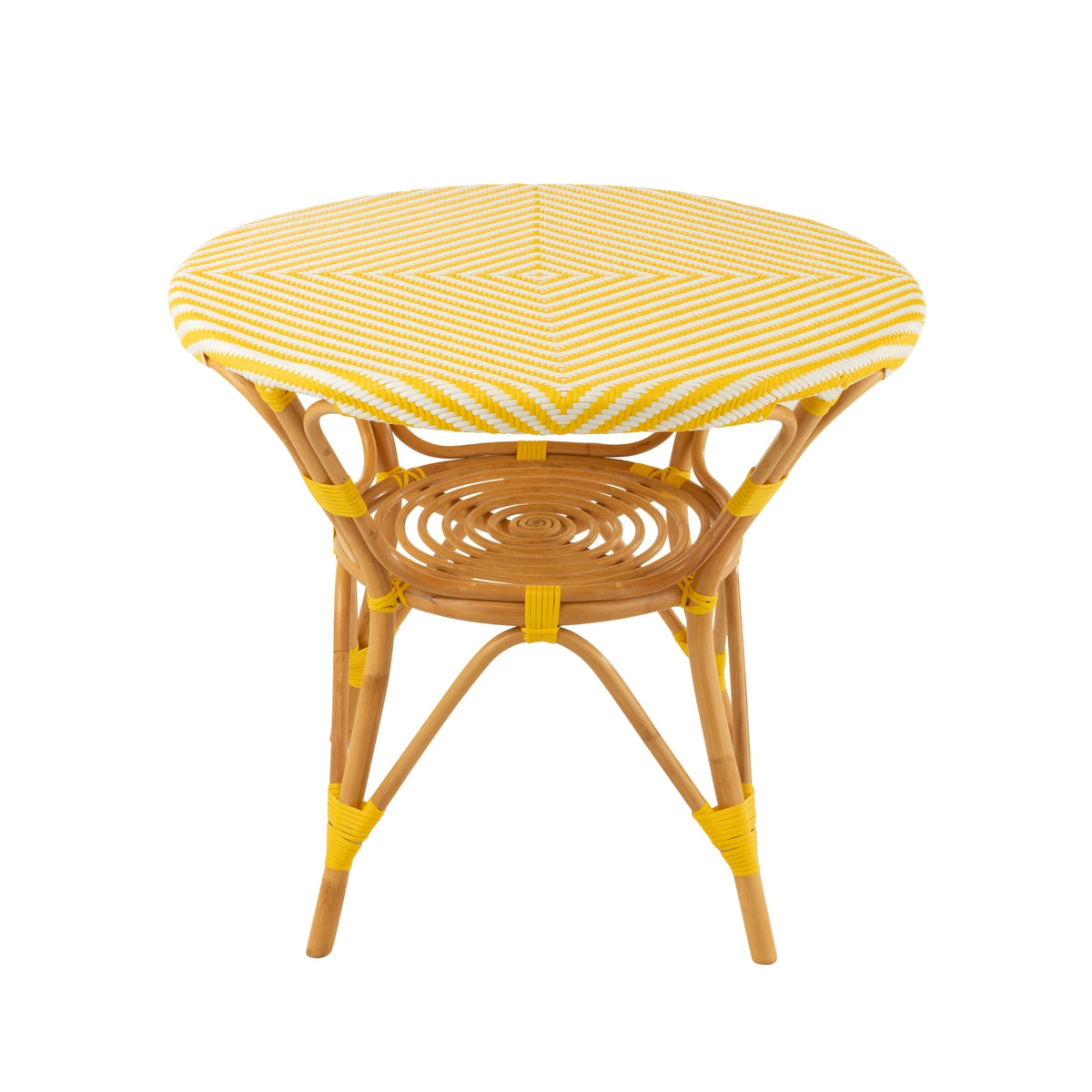 Dining Table Rattan Yellow/White J-Line