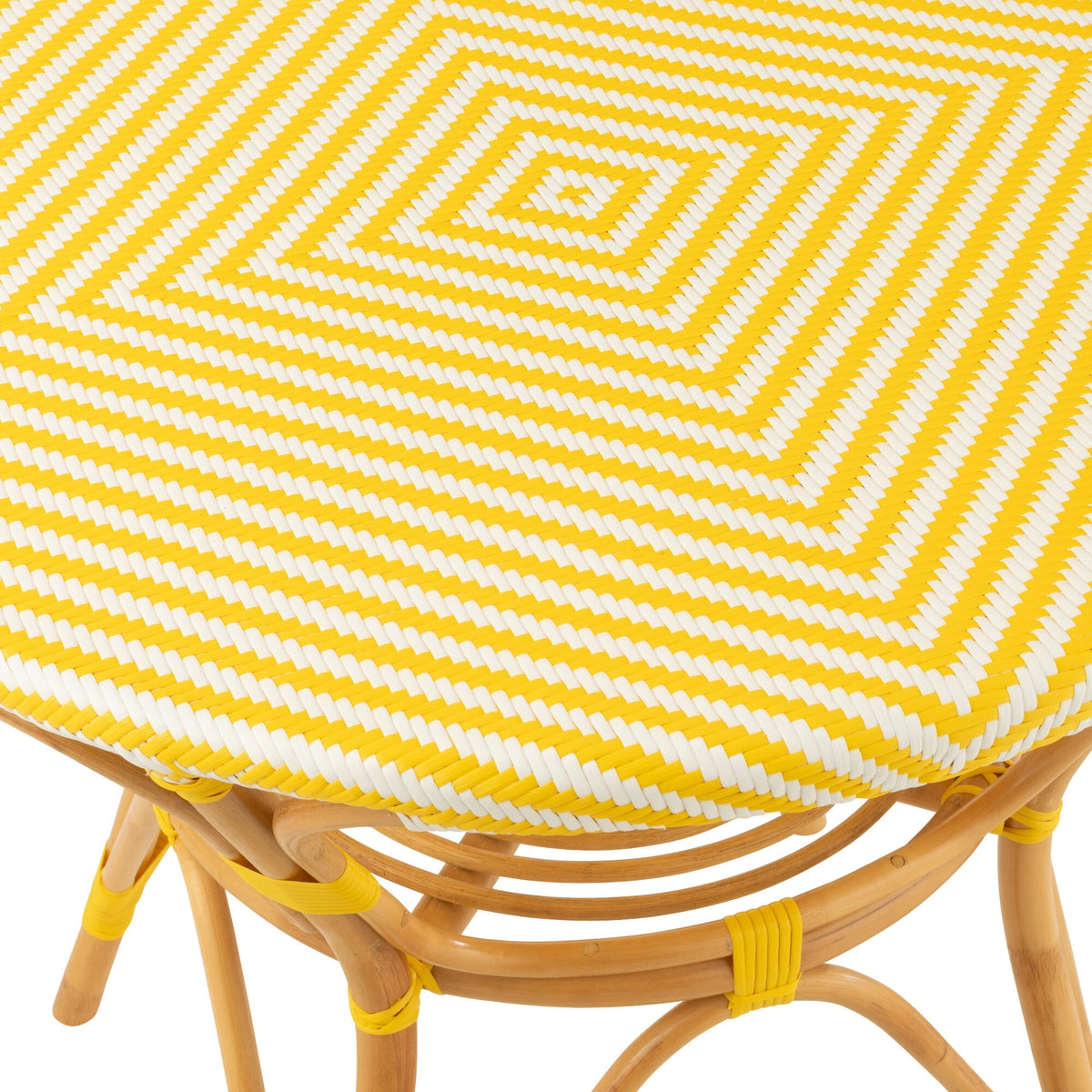 Dining Table Rattan Yellow/White J-Line