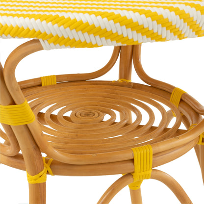 Dining Table Rattan Yellow/White J-Line