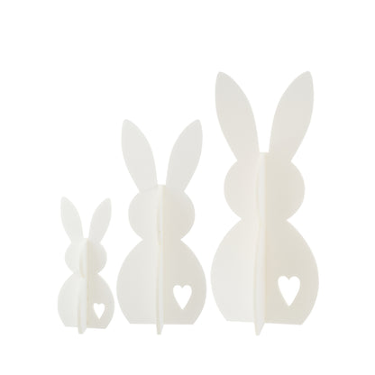 Easter Decoration White Rabbit Felt Set of 3 J-Line
