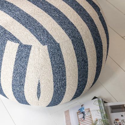 Pouf Striped Blue/Off-White J-Line