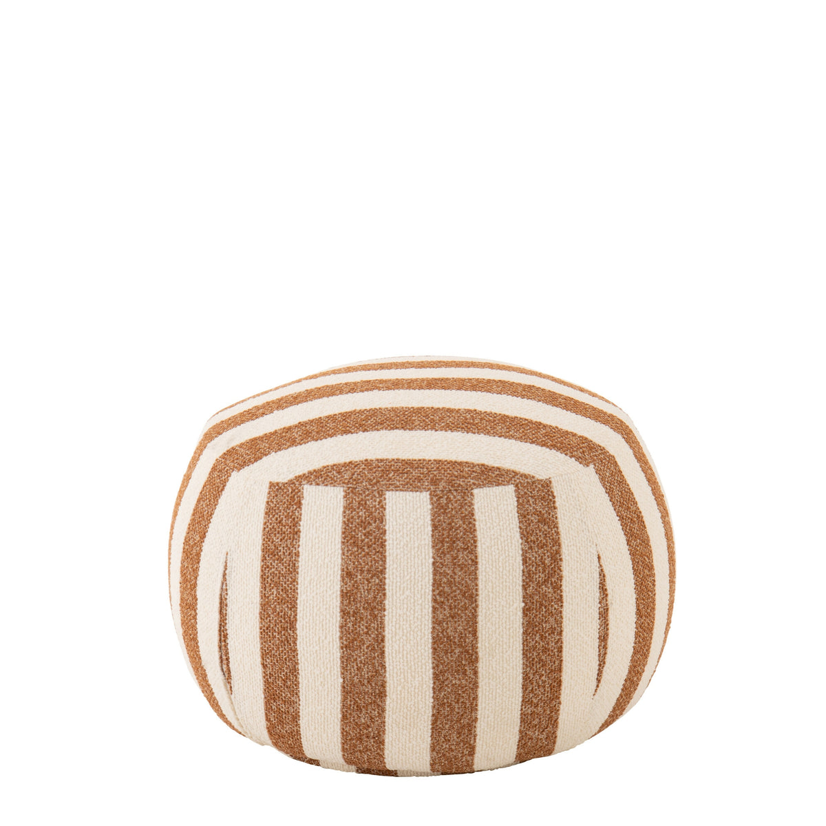 Striped Pouf Camel/Off-White J-Line