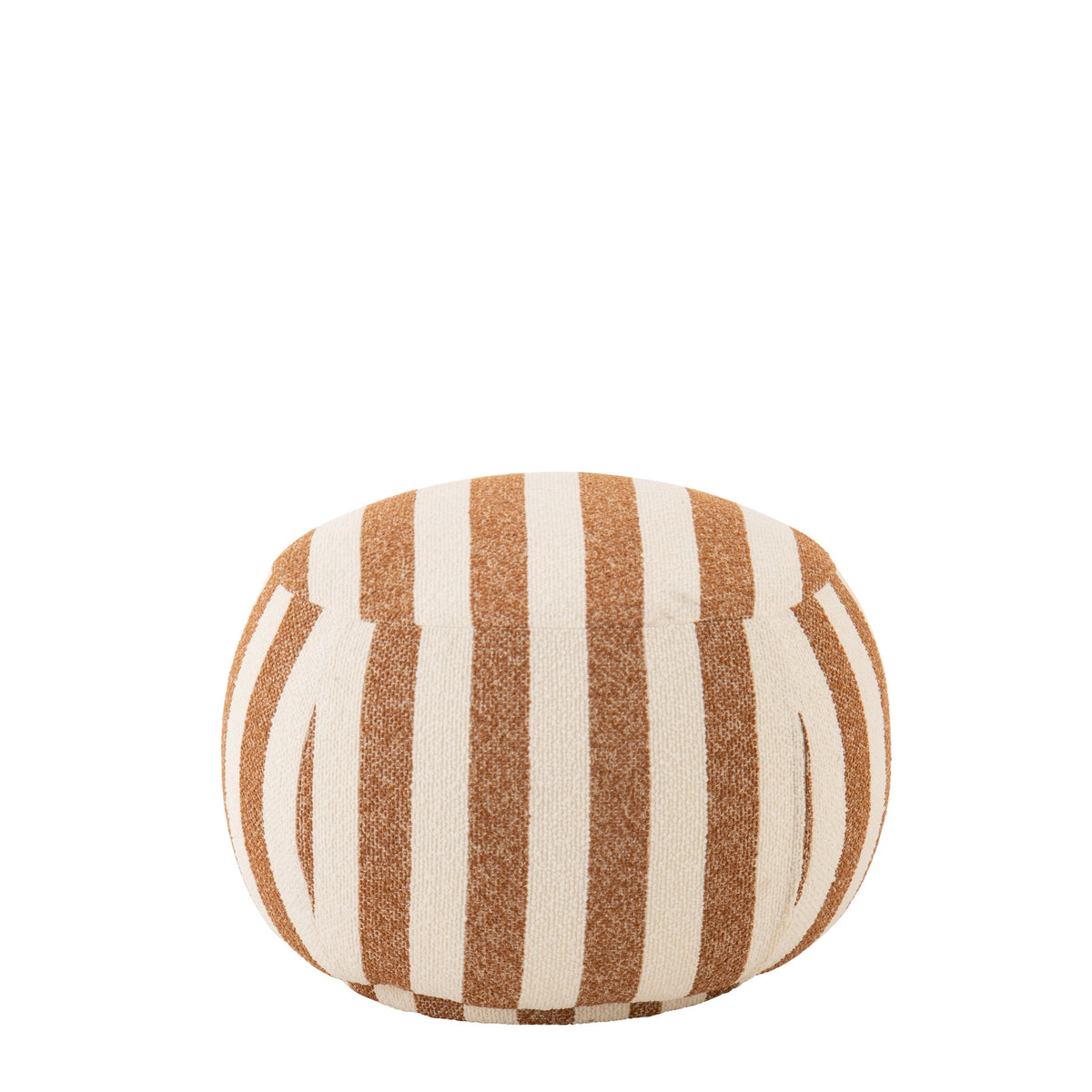 Striped Pouf Camel/Off-White J-Line