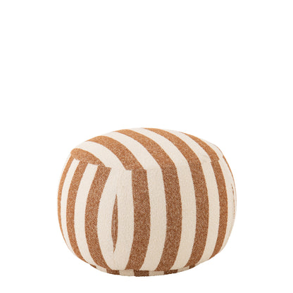 Striped Pouf Camel/Off-White J-Line