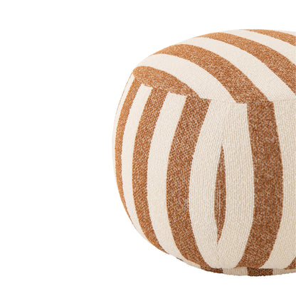 Striped Pouf Camel/Off-White J-Line