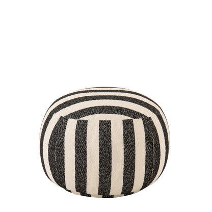 Striped Pouf Black/Off-White J-Line