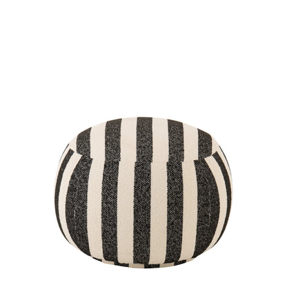 Striped Pouf Black/Off-White J-Line