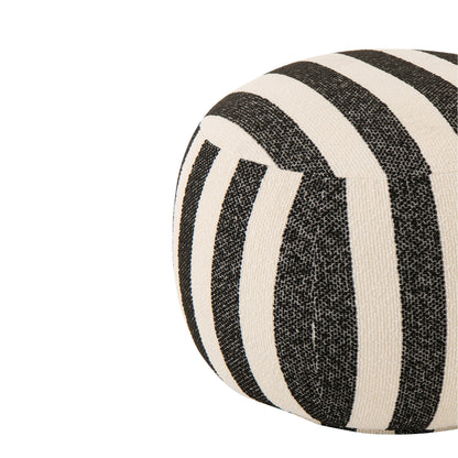 Striped Pouf Black/Off-White J-Line