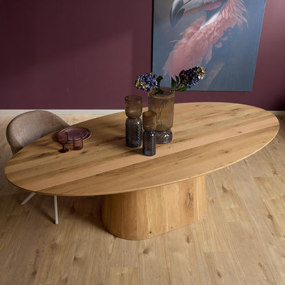 Riga Dining Table Natural Oak Oval 210cm Starfurn