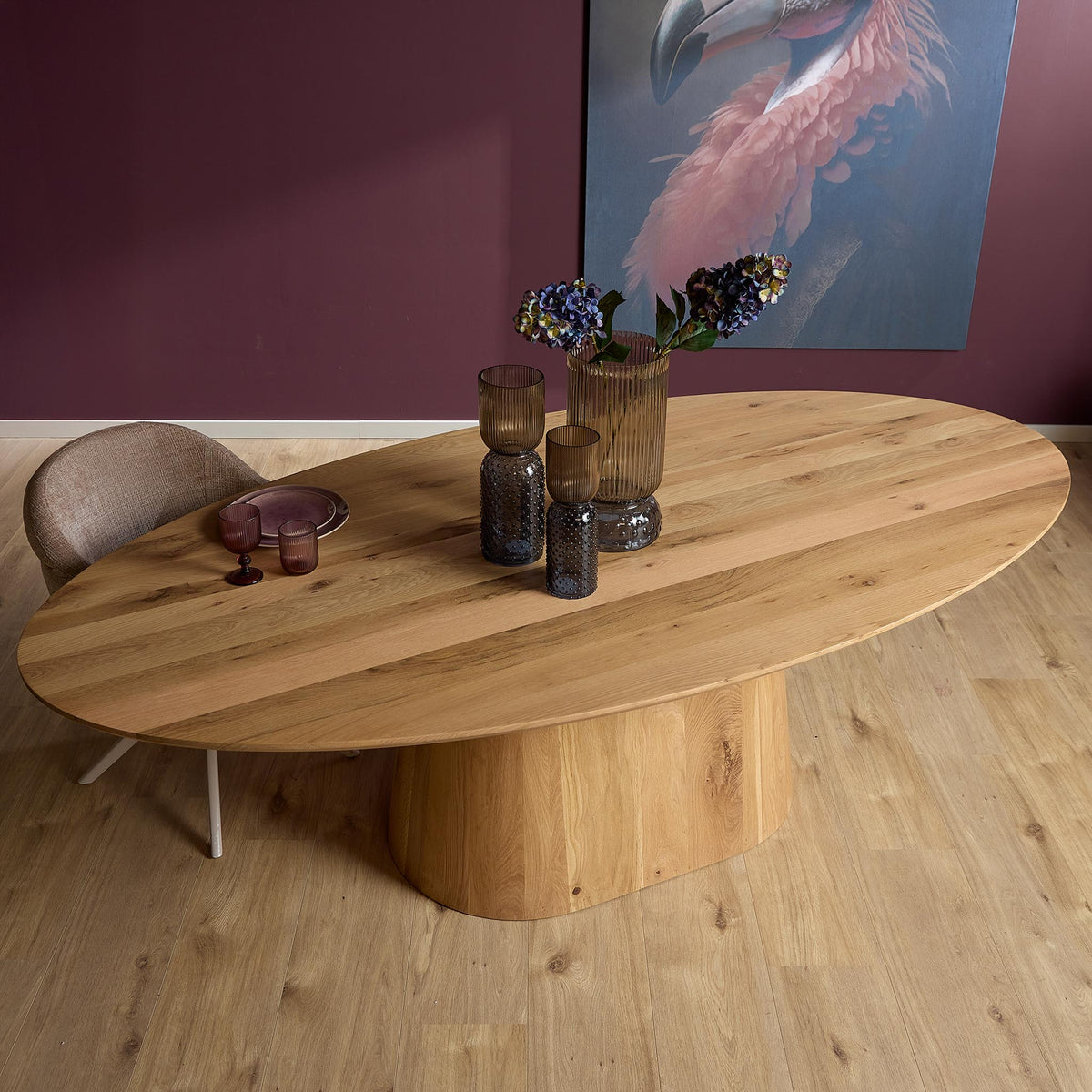 Riga Dining Table Natural Oak Oval 240cm Starfurn