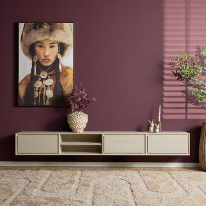 Floating TV Stand Ambiance Natural Mango Wood 120cm Starfurn