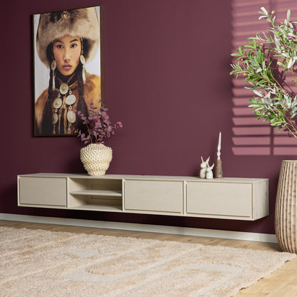 Floating TV Stand Ambiance Natural Mango Wood 120cm Starfurn