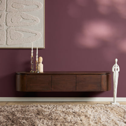 Floating TV Stand Ambiance Natural Mango Wood 120cm Starfurn