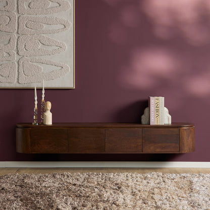 Floating TV Stand Ambiance Natural Mango Wood 120cm Starfurn