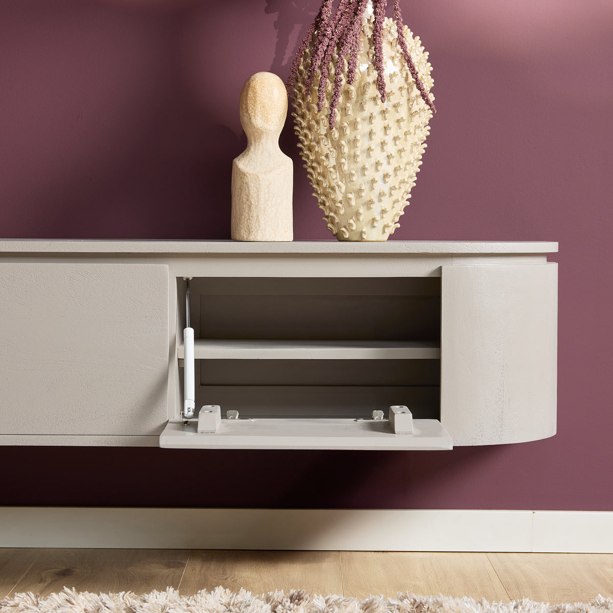 Floating TV Stand Ambiance Natural Mango Wood 120cm Starfurn