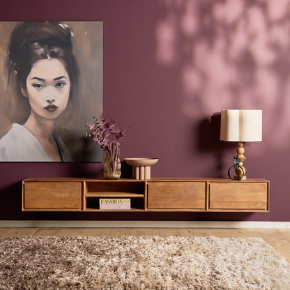 Floating TV Stand Ambiance Natural Mango Wood 120cm Starfurn
