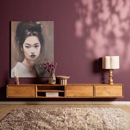 Floating TV Stand Ambiance Natural Mango Wood 120cm Starfurn