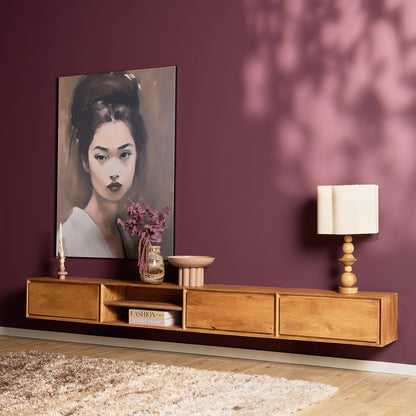 Floating TV Stand Ambiance Natural Mango Wood 120cm Starfurn