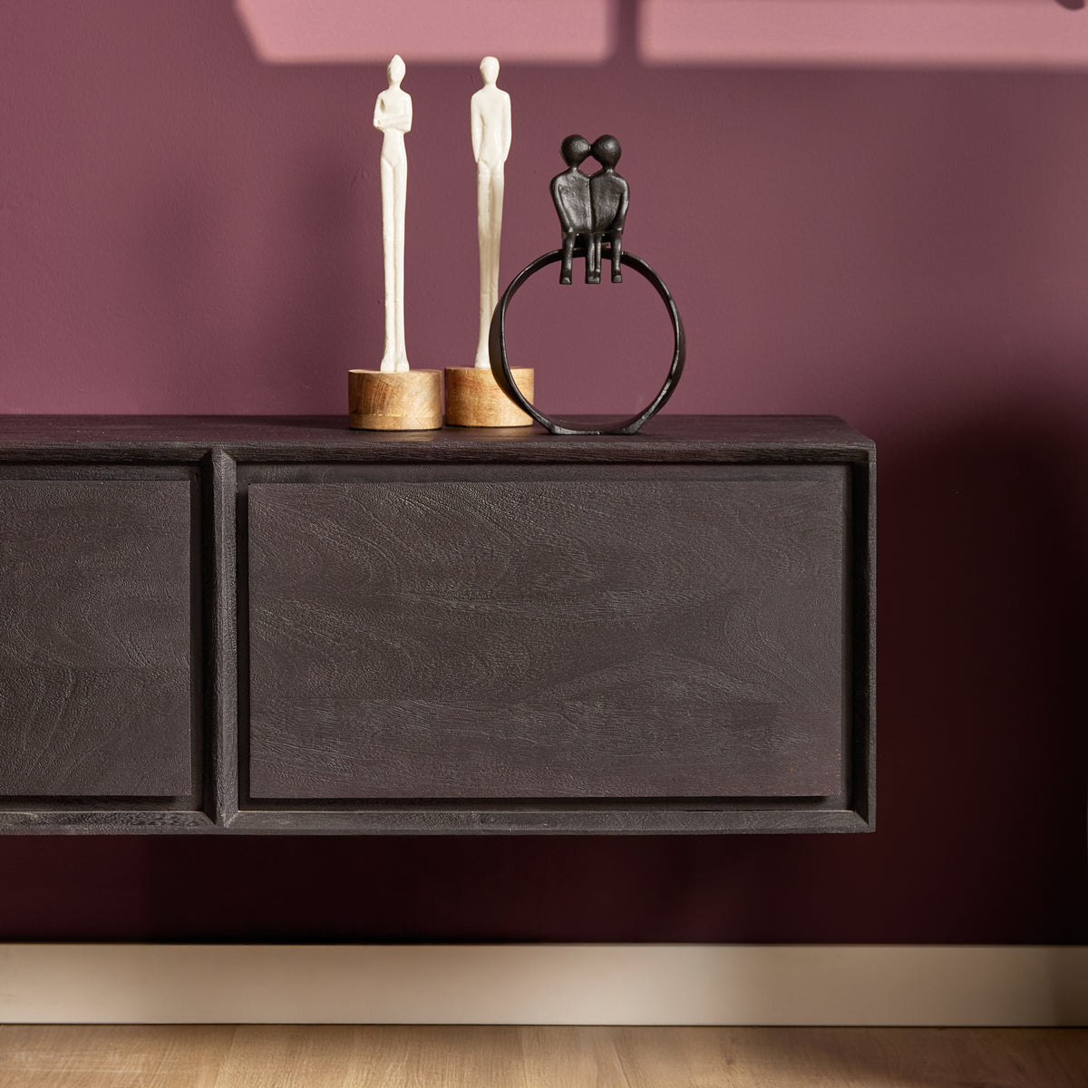 Floating TV Stand Ambiance Natural Mango Wood 120cm Starfurn