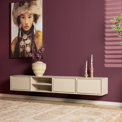 Floating TV Stand Ambiance Natural Mango Wood 120cm Starfurn