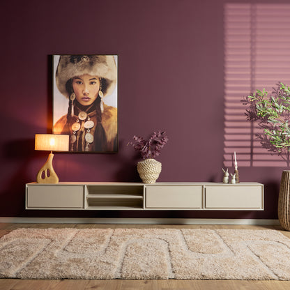 Floating TV Stand Ambiance Natural Mango Wood 120cm Starfurn